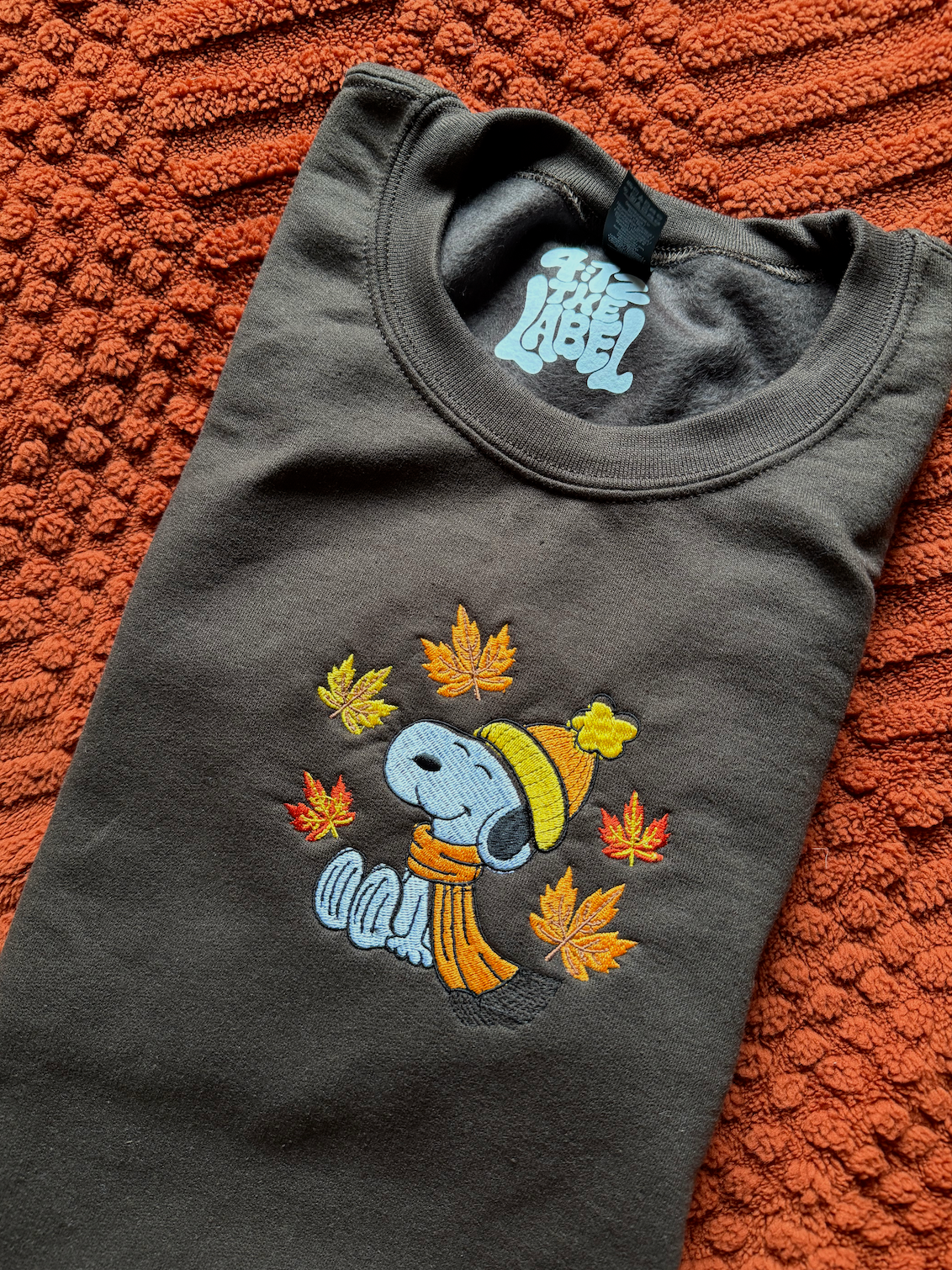 Fall Snoopy Embroidered Sweatshirt