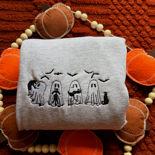 Ghostie Cats Embroidered Sweatshirt
