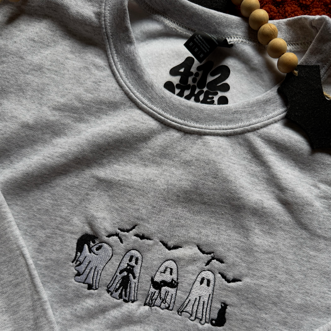 Ghostie Cats Embroidered Sweatshirt