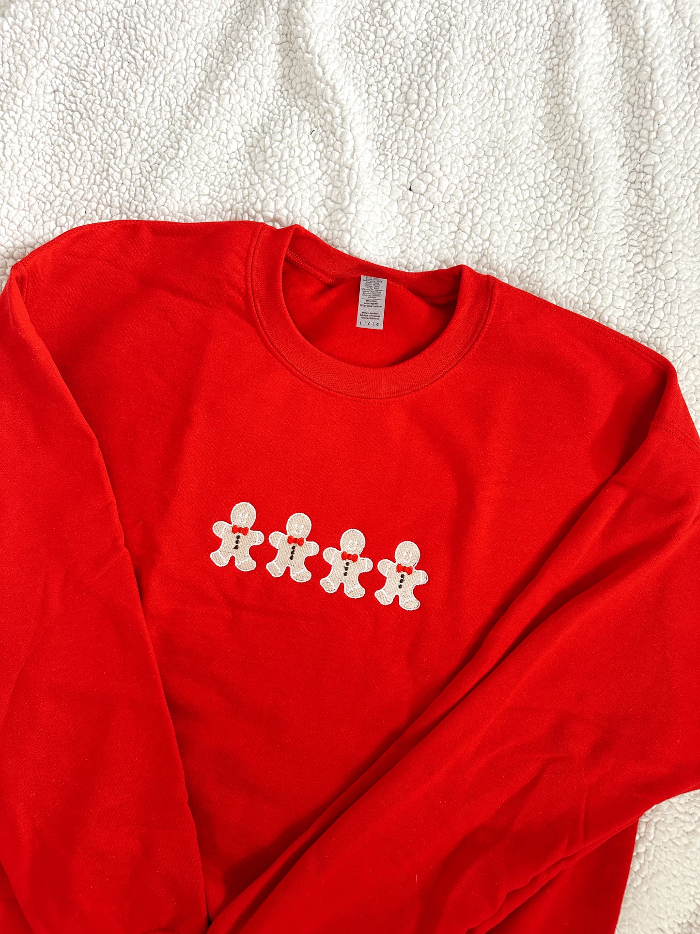 Embroidered Gingerbread Man Sweatshirt