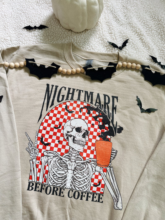 (RTS)Nightmare Before Coffee Sweatshrit